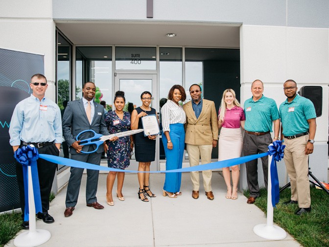 Picture of NewWave leadership at Collaboration Center Ribbon Cutting Ceremony